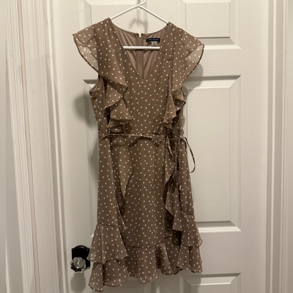 Tommy Hilfiger Brown Polka Dot Mini Dress
